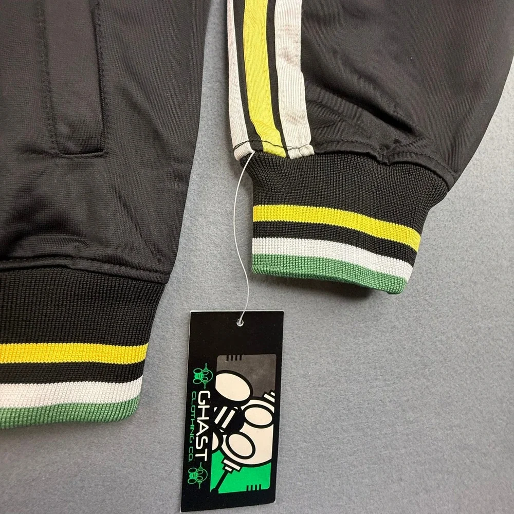 Ghast Track Jacket Mens L Black Brazil Embroidered Full Zip NWT